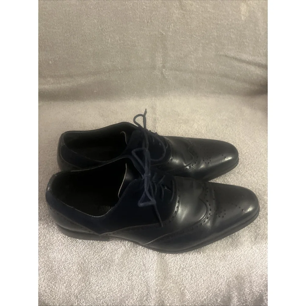 Stacy Adam's Navy Blue Men Size 10.5, Leather & SuedeAt Top